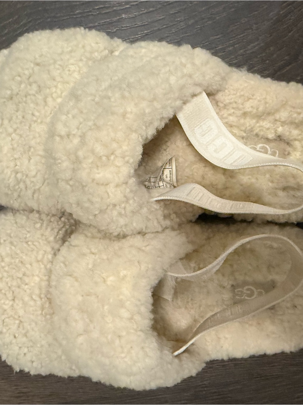 UGG Women’s Ivory Shearling Slingback Slippers